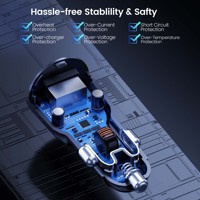 Chargeur de voiture USB mini 12V DC à charge rapide 2 ports PD3.0 QC3.0 SCP pour ordinateur portable, appareil photo, écouteurs, adaptateur portable écologique avec boîte cadeau