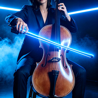 YOOLIM Leds Bow Lumin, archet de violoncelle lumineux innovant à LED, pour performance scénique, rechargeable Type-C, Glow Arco