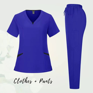 Custom Logo High Elastic Short Sleeve Oral Dental <b>Doctor</b> Nursing Hospital Scrubs Gown Uniform <b>Sets</b> - Product Image 3