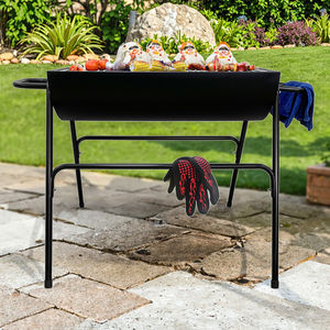 Gril à charbon antiadhésif en acier inoxydable de haute qualité Simple extérieur grand Type de baril jardin BBQ poêle réglable pliable IT'S - Product Image 4