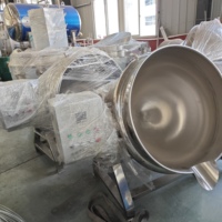 Pot multifonctionnel à enveloppe pour confiture et sauce chili, pot à gaz en acier inoxydable avec agitateur