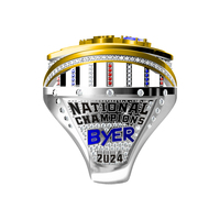 Bagues de championnat de football jeunesse en argent or personnalisées de haute qualité bijoux de sport