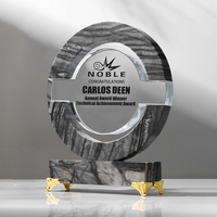Trophée de Championnat Noble Premium en Cristal et Marbre, Plaque d'Autorisation Exclusive et Récompense Souvenir d'Honneur Haut de Gamme