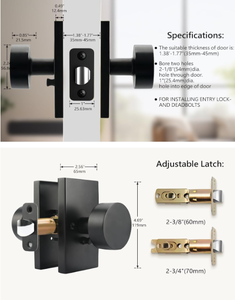 Hình chữ nhật hiện đại nhiệm vụ nặng nề cửa xử lý khóa nội thất sự riêng tư màu đen tay nắm cửa - Product Image 4
