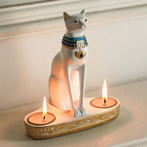 Estatuas de gatos egipcios talladas a mano estatua de animales decoración resina gatos blancos figuritas para el hogar Decoración del Hogar África Artificial A178 - Product Image 6