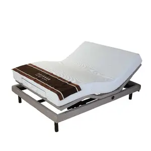 Set camera da letto intelligente Split King letto elettrico regolabile soggiorno scatola di ferro letti da massaggio pannello letto morbido 1 Set di rovere