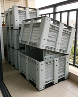 Caisse en plastique industrielle avec roulettes |   Taille standard, qualité alimentaire, design empilable