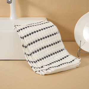 Cross Border Color Blocked Striped <b>Edge</b> Sealed Small <b>Square</b> Towel Kitchen Household Non Stick Microfiber Cleaning Cloth - Product Image 3