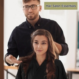 Batas de Salón de Belleza y Barbería Personalizables con LOGO, con Cintura Ajustable y Lazo, Embalaje Personalizado, de Nylon Satinado, Ecológicas y Cómodas para el Cabello - Product Image 2