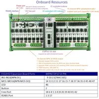 Modules ESP32-S3 ESS3H32 44 broches, 16DI-16DO RS485, 3A MOS PWM, convertisseurs numériques/analogiques ESP32-S3 Wi-Fi BLE D CDC, bornes à vis