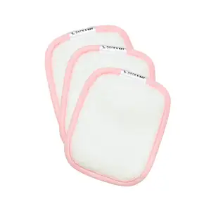 Dock & Bay reutilizáveis almofadas de maquiagem-rosto e pele limpador-ultra macio, lavável-3 Pack com saco de lavagem incluído-(12x10cm)-Malibu rosa