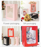 Vente en gros d'usine, boîte cadeau transparente avec fenêtre, emballage cadeau pour la fête des mères, la Saint-Valentin, emballage cadeau pour fleurs, sac cadeau
