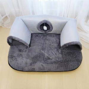 Lit tunnel pour chat 3 en 1 confortable, tapis de jeu pour chat et nid chaud avec base antidérapante pour chats, lapins et hamsters de petite à moyenne taille - Product Image 3