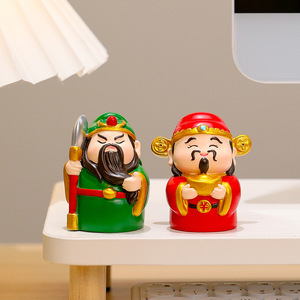 Ensemble de figurines créatives du Dieu de la Richesse en résine, décoration de bureau du Nouvel An chinois, empilable, cadeau Feng Shui, lot multi-pièces - Product Image 4