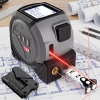 Mètre laser 3-en-1, niveau à bulle croisé, télémètre numérique avec écran LCD rétroéclairé, portée 40m