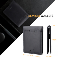 Portefeuille minimaliste RFID avec LOGO personnalisé Portefeuille mince en cuir pour homme avec pince à billets Portefeuille de voyage pour homme