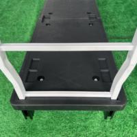Carretilla de Plataforma Tipo U de Acero de Alta Resistencia con 6 Ruedas, Mango Plegable, Capacidad de 400 kg, para Logística de Almacenes Industriales y Supermercados