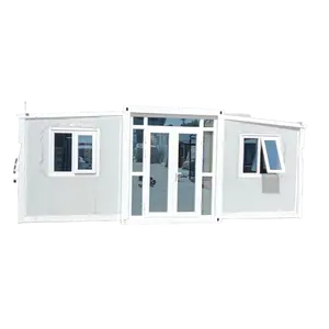 Easy Folding 40 Ft 20 Ft Prefab Container Extendable House Light Steel Folding Prefabricated Home Villa 5 Bedroom With Bathroom