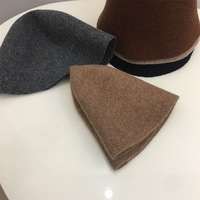 Sombreros de cubo de punto de invierno con logotipo personalizado para mujer, sombrero Fedora para iglesia, boda, señora, Cloche, gorro de punto de lana liso en blanco 100%, gorro cálido