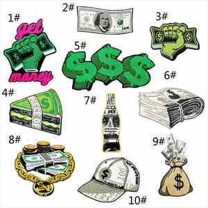 Parches de Chenilla Bordados Personalizados con Diseño de Dólares Grandes para Planchar en Jeans, Sudaderas y Chaquetas - Product Image 2