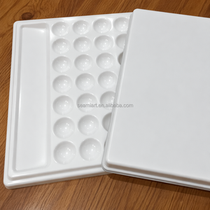 SeamiArt, boîte de palette d'artiste à grande capacité avec 28 trous, revêtement céramique, pour peinture à l'aquarelle - Product Image 3