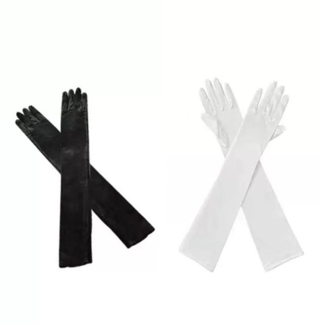 Elegant 35Cm Full Length Satin Opera Gloves for Bridal and Evening Gown