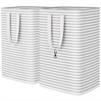Grands paniers de rangement pliables en coton écologiques, multifonctionnels et peu encombrants pour la chambre et la salle de bain