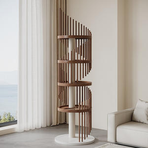 ต้นไม้แมวในบ้านทำจากไม้เนื้อแข็ง เป็นมิตรกับสิ่งแวดล้อม ทนทาน |   คอนโดแมวแบบประหยัดพื้นที่พร้อมเตียง ที่นอนทำจากไซซอล และโครงปีนป่ายออลอินวัน - Product Image 1