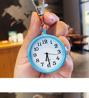 Nouvelle montre de poche à quartz en acier inoxydable, petite et mignonne, avec porte-clés, pour hommes, femmes, infirmières, médecins, étudiants, cadeau de Noël