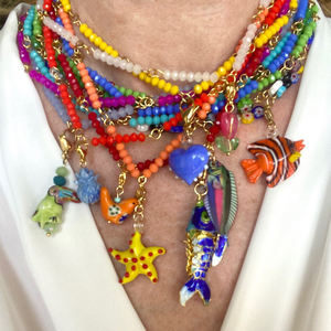 Красочное многослойное сложенное ожерелье рыба Птица Любовь ЗВЕЗДА черепаха DIY кулон очарование ожерелье из бисера - Product Image 1