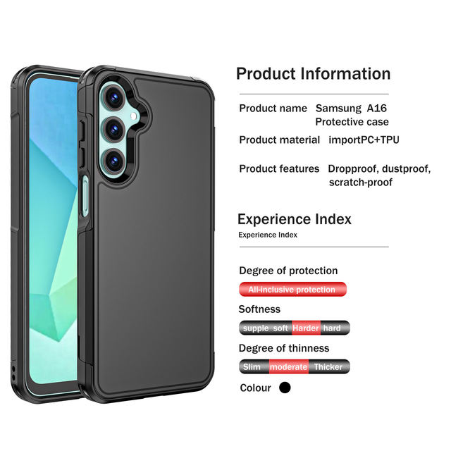 Factory Fashion TPU+PC Matte Texture All Cover Anti-Drop Cover TPU Skin Feel Phone Case for Samsung A16