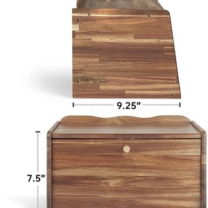 กล่องเก็บขนมปังไม้ สีน้ำตาลเข้ม DS53261 ภาชนะใส่อาหารในครัว - Product Image 2