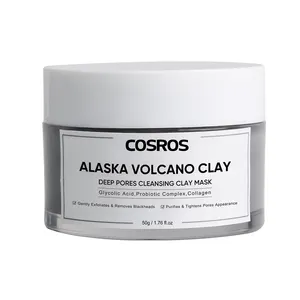 Custom Logo OEM ODM Skin Care Products Mud Masks Whitening Deep Cleansing Exfoliates Vegan Alaska Volcano Clay Mud Face Mask