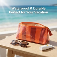 Sacs à maquillage pour sac à main, petits sacs cosmétiques transparents et imperméables pour femmes et filles, organiseur de voyage, pochette à fermeture éclair, vacances à la plage