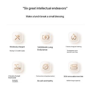 Boîte à lunch sans fil rechargeable de 1 L, design OEM, pour adultes, récipient chauffant pour aliments à une touche, alimenté par USB, pour la maison, la voiture, l'extérieur - Product Image 4
