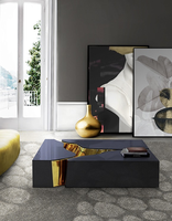 Luxe moderne 3 pièces titane or Table basse ensemble miroir Table d'appoint maison hôtel salon meubles Table centrale