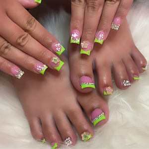 Juego de <span class=keywords><strong>Uñas</strong></span> Postizas Hechas a Mano en Oferta, Forma Larga de Bailarina con <span class=keywords><strong>Uñas</strong></span> Acrílicas - Product Image 2