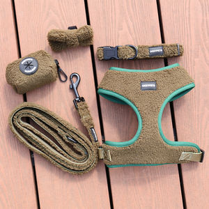 Suministros para mascotas Sherpa, arnés para perros, juego de correas con logotipo personalizado, conjunto de arnés para perros de cordero de lujo de Color sólido cálido - Product Image 6