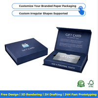 Caja de Cartón Impresa Personalizada, Caja de Regalo Premium para Tarjetas, Almacenamiento de Tarjetas de Visita, Lujosa y Ecológica con Lámina Dorada