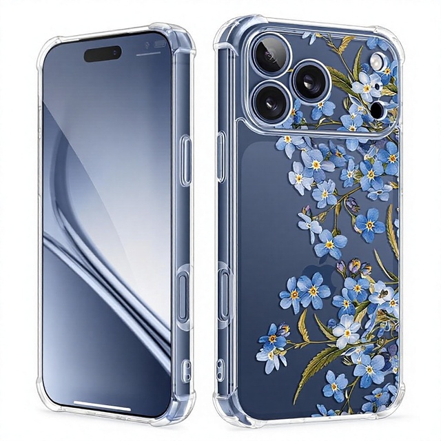 Case for Iphone 17 Pro Case Screen Protector Lens Protection Non-Yellowing TPU Floral Design Slim Shockproof Women's 6.3"