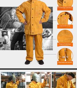Traje de <span class=keywords><strong>soldador</strong></span> resistente al desgaste de tipo dividido ignífugo Uso intermitente Ropa DE SEGURIDAD Ropa DE TRABAJO - Product Image 4