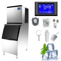 Machine à glaçons modulaire avec compresseur haute puissance, stérilisation par lumière bleue, fabrication de glaçons sur 24h, pour café, en acier inoxydable 304, économe en énergie