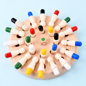 Color Memory Chess Wooden Toy For Toddlers 17.3x17.3x4.3cm Early Education Parent Child Interactive Game - Product Image 3