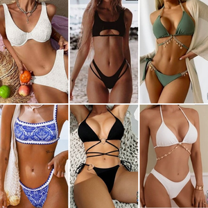 Costume da bagno Bikini bianco Sexy con stampa alla moda estivo all'ingrosso da donna - Product Image 6