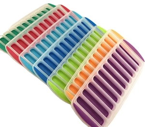 Nuovo stile facile da rilasciare su misura rettangolo Ice Cube Set 10 cavità Silicone ghiaccio Cube vassoio stampo per ghiaccio per la produzione di ghiaccio - Product Image 6
