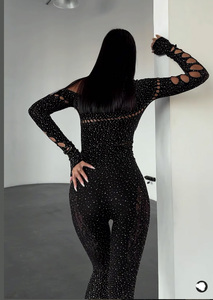 Chic and Bold Womens Leopard Print Jumpsuit With Cut Out Design Asymmetric Style and Sheer Mesh Bodysuit - Product Image 5