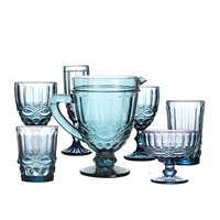 Verrerie de couleur unie Pichet à eau en verre Verre à vin coloré Verres à boire décoratifs Verre à eau Verres à vin
