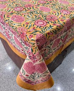 Couverture de luxe en gros 60x90 pouces à la main bloc imprimé coton nappe florale couverture complète pour mariage et fête Occasion - Product Image 3