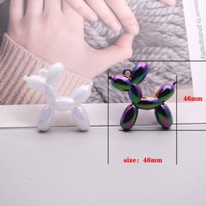 50pcs/बैग रंग पारदर्शी एक्रिलिक गुब्बारा कुत्ते आकर्षण लटकन गहने बनाने के उपकरण कान की बाली हार कुंजी श्रृंखला आकर्षण लटकन - Product Image 3