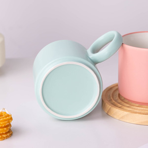 Mug en céramique avec poignée ronde, finition mate, couleur unie, tasse à café ou à lait, cadeau, logo personnalisé, tasse individuelle - Product Image 1